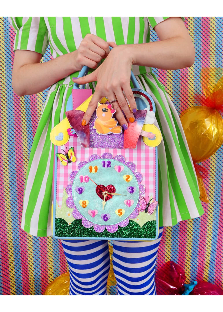 Irregular Choice Dream Time Clock Bag Pink