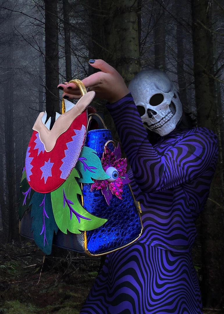 New In Irregular Choice Halloween Biting Blossom Backpack Petrol