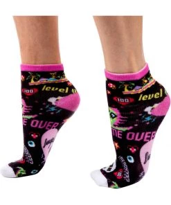 Irregular Choice Gaming Socks Black Pink