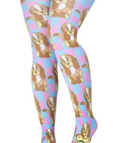 Irregular Choice Barking Mad Dog Leggings Pink Blue New In