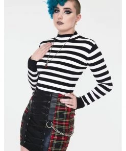 Jawbreaker Menace Stripe Sweater White Black