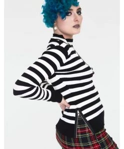 Jawbreaker Menace Stripe Sweater White Black