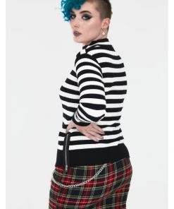 Jawbreaker Menace Stripe Sweater White Black