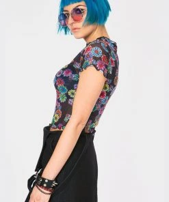 Jaw Breaker Jawbreaker Poison Ivy Mesh Top Black New In