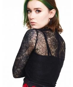 Jaw Breaker New In Jawbreaker Spiderweb Lace 80's Top Black