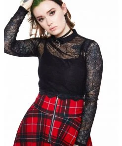 Jaw Breaker New In Jawbreaker Spiderweb Lace 80's Top Black