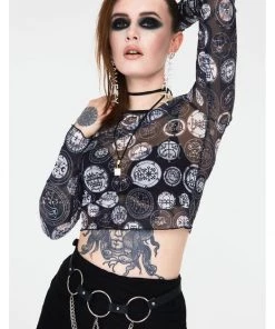 Jaw Breaker New In Jawbreaker Demon Sigil Mesh Top Black