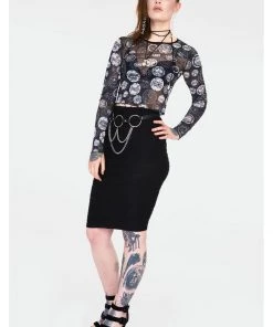 Jaw Breaker New In Jawbreaker Demon Sigil Mesh Top Black