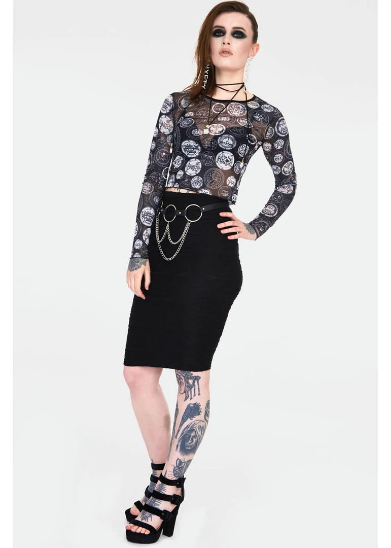 Jaw Breaker New In Jawbreaker Demon Sigil Mesh Top Black