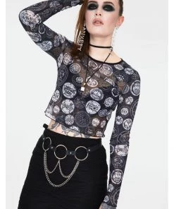 Jaw Breaker New In Jawbreaker Demon Sigil Mesh Top Black