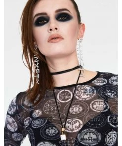 Jaw Breaker New In Jawbreaker Demon Sigil Mesh Top Black