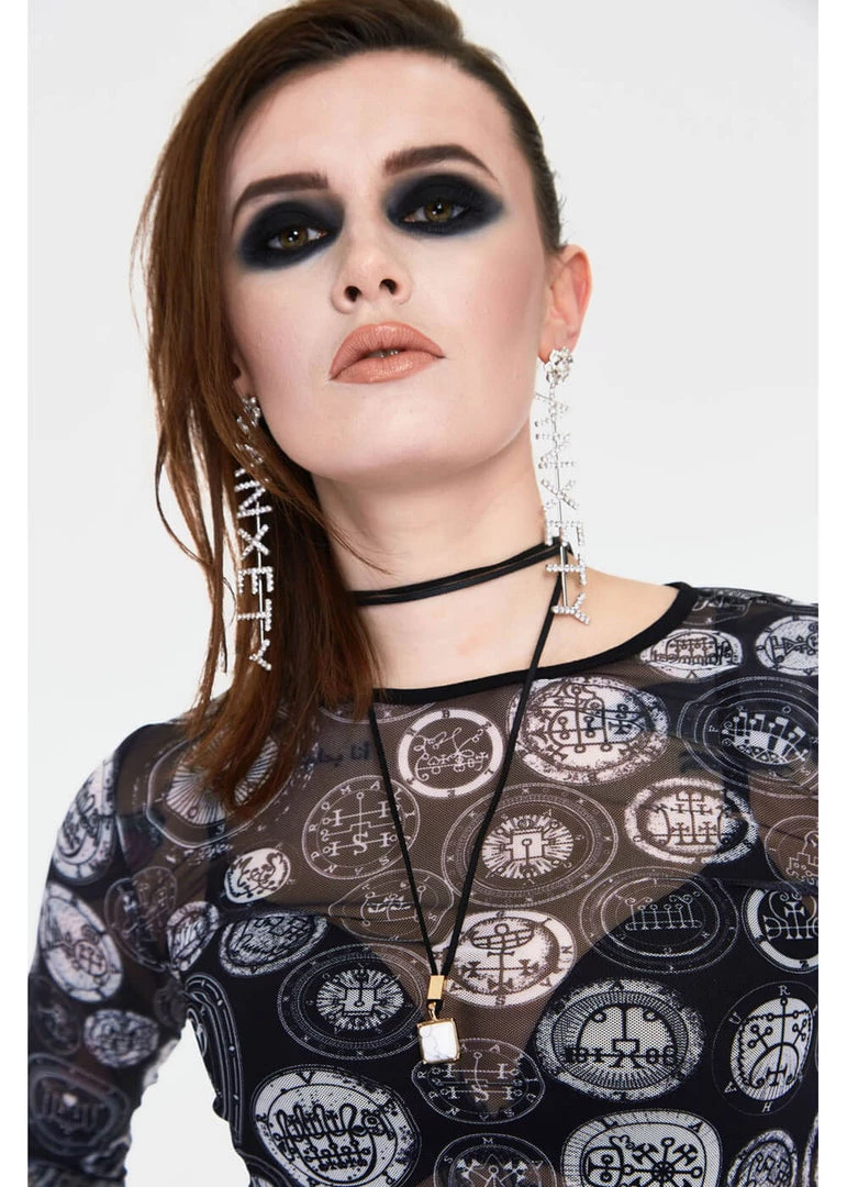 Jaw Breaker New In Jawbreaker Demon Sigil Mesh Top Black