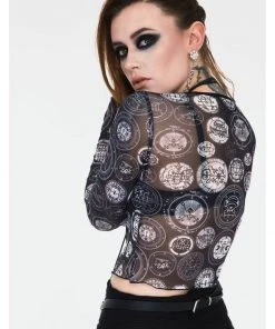 Jaw Breaker New In Jawbreaker Demon Sigil Mesh Top Black