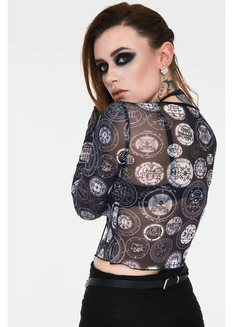 Jaw Breaker New In Jawbreaker Demon Sigil Mesh Top Black