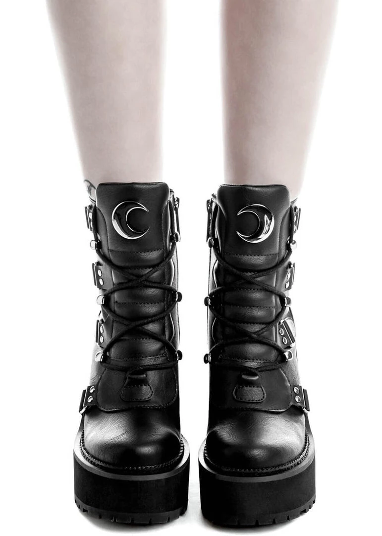Killstar Broom Rider Moon Boots Black New In