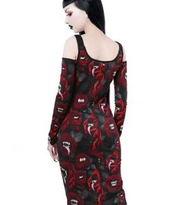 Killstar Sinner Midi Pencil Dress Black