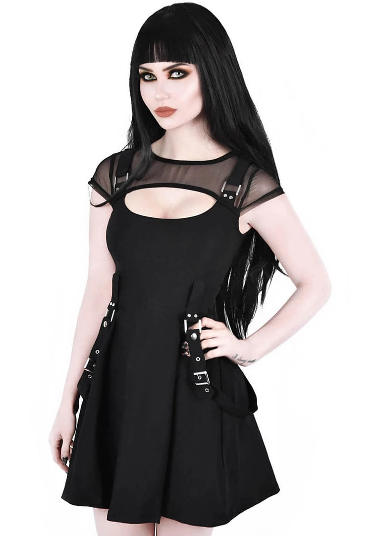 New In Killstar Kounter Kulture Skater Dress Black