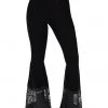 Killstar Nova Velvet Bell Bottoms 70's Trousers Black