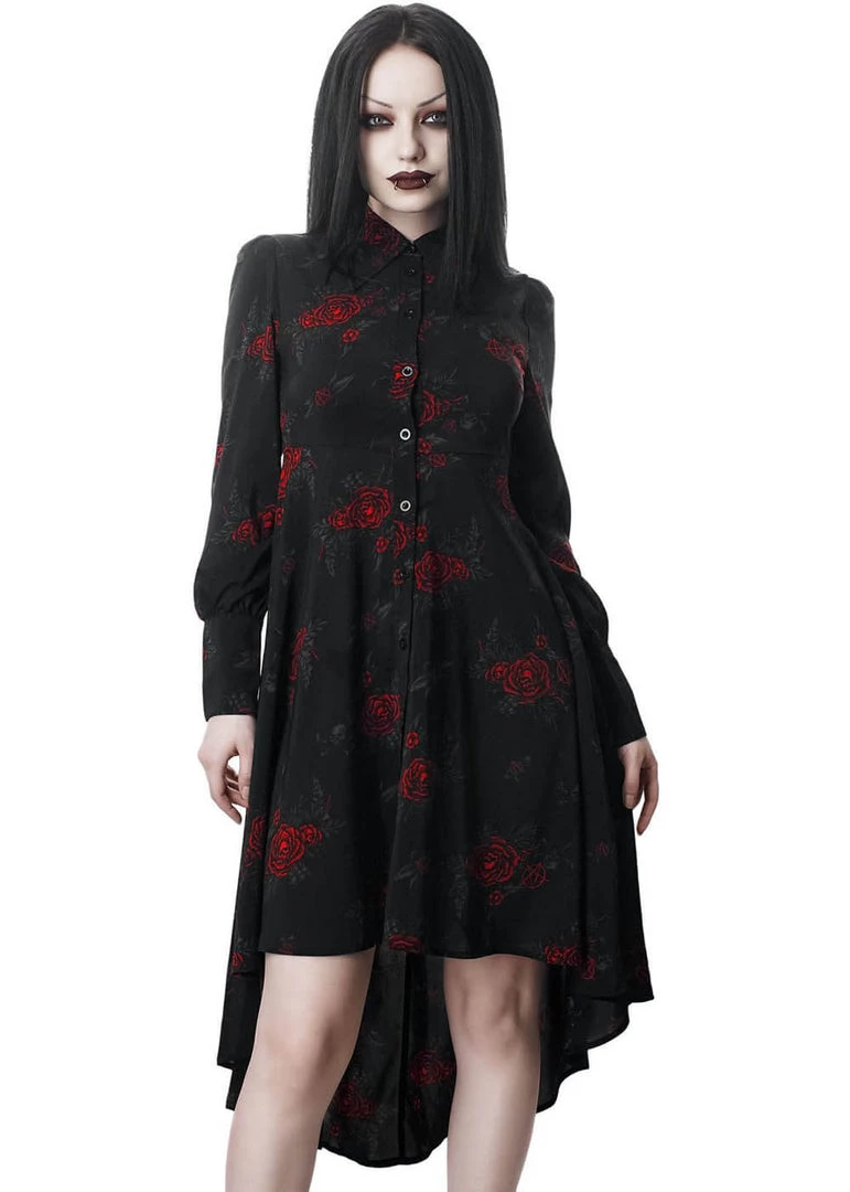 Killstar Pandora Rose Shirt 70's Dress Black New In