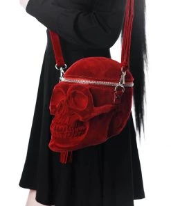 New In Killstar Grave Digger Skull Bag Blood Red