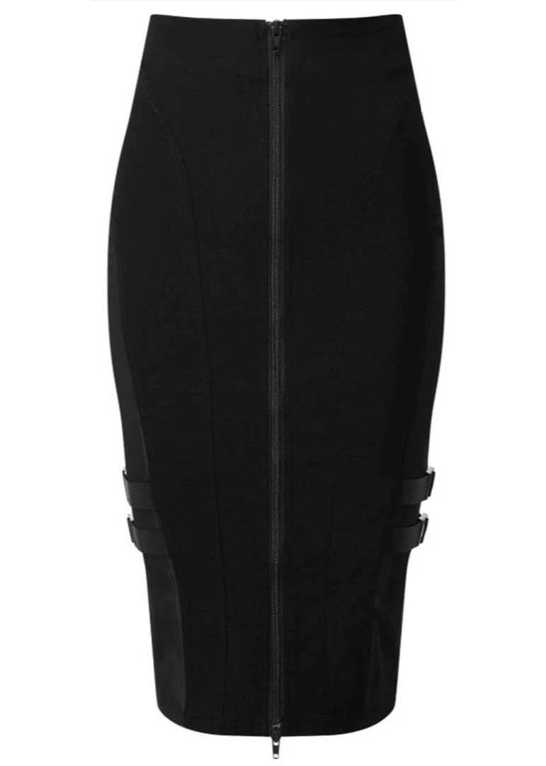 New In Killstar Decibel 80's Pencil Skirt Black