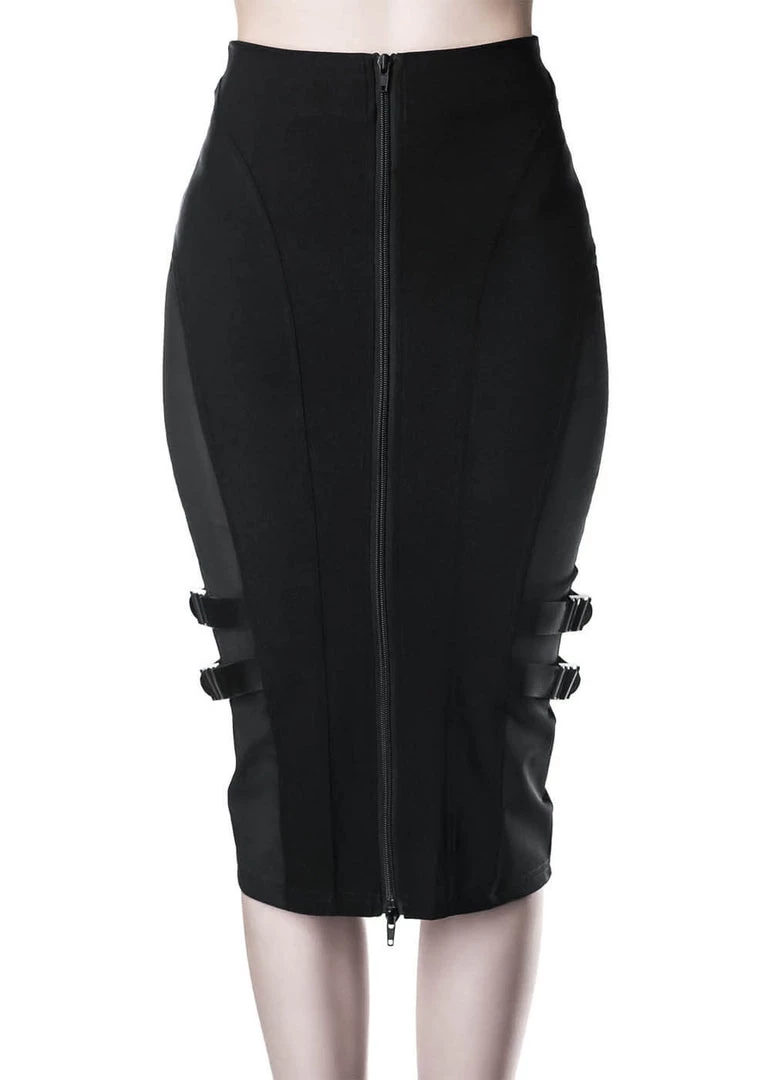 New In Killstar Decibel 80's Pencil Skirt Black