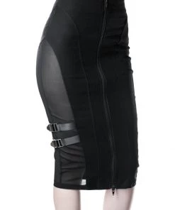 New In Killstar Decibel 80's Pencil Skirt Black