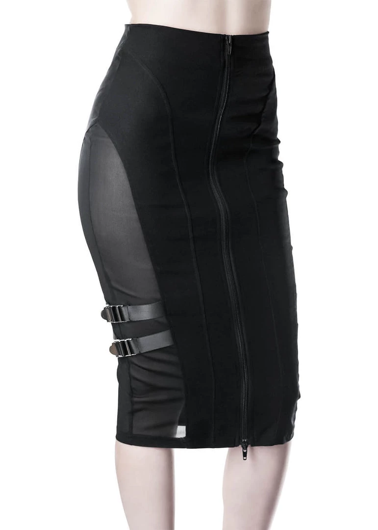 New In Killstar Decibel 80's Pencil Skirt Black