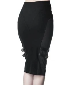 New In Killstar Decibel 80's Pencil Skirt Black