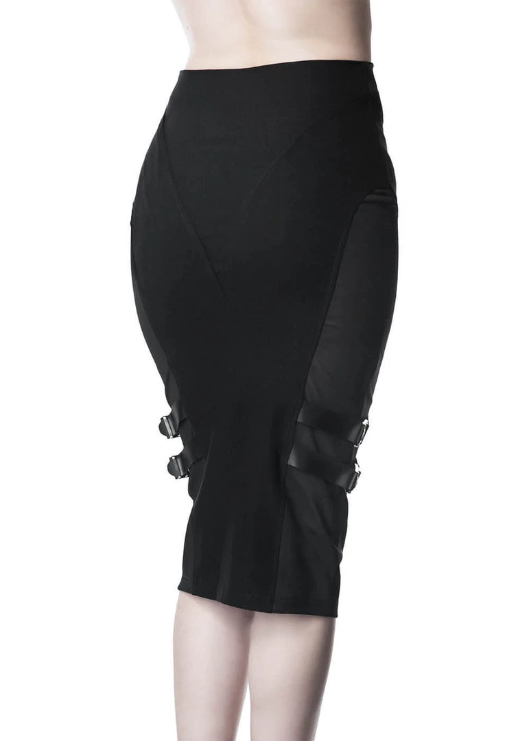 New In Killstar Decibel 80's Pencil Skirt Black