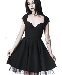 New In Killstar Good Ghoul 80's Party Dress Black