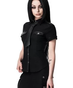 New In Killstar Squadron 80's Blouse Black