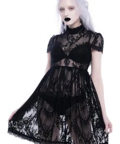 Killstar Temperance Lace Babydoll Dress Black New In