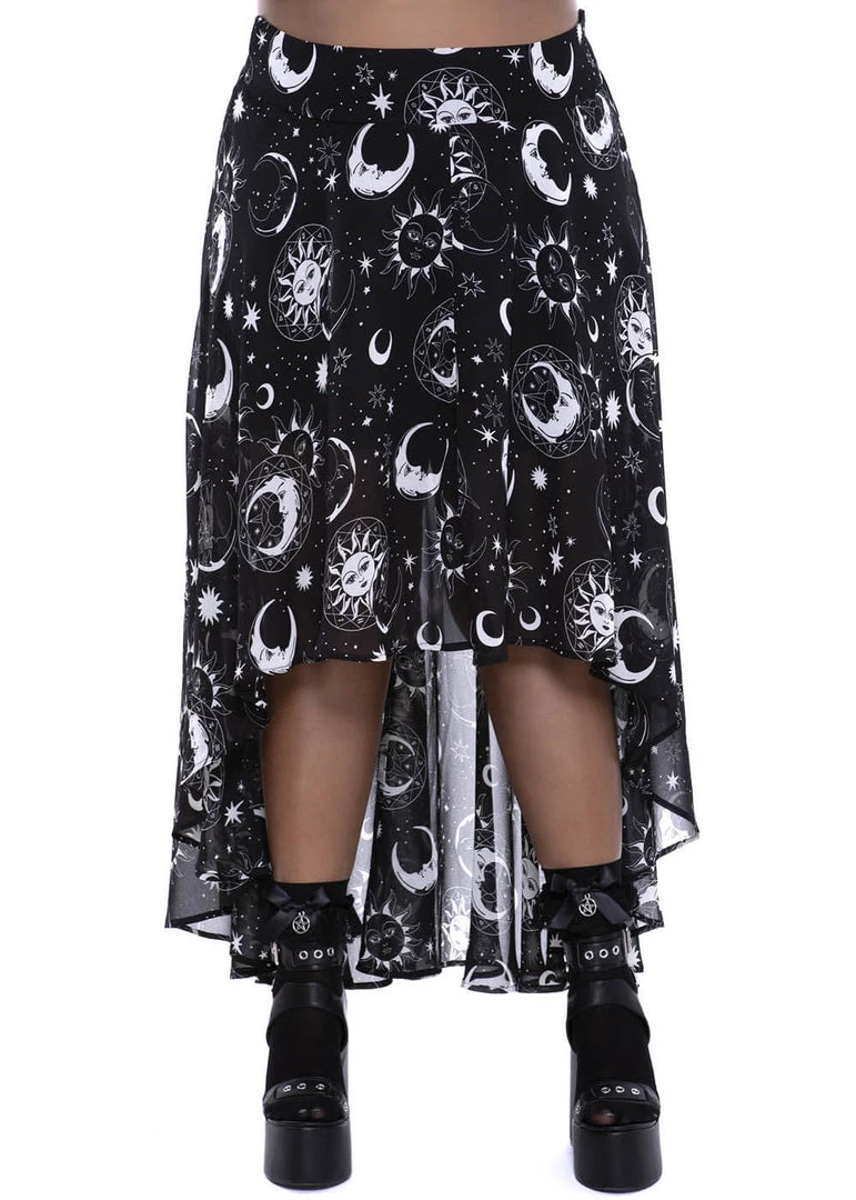 New In Killstar Astral Light 70's Maxi Skirt Black
