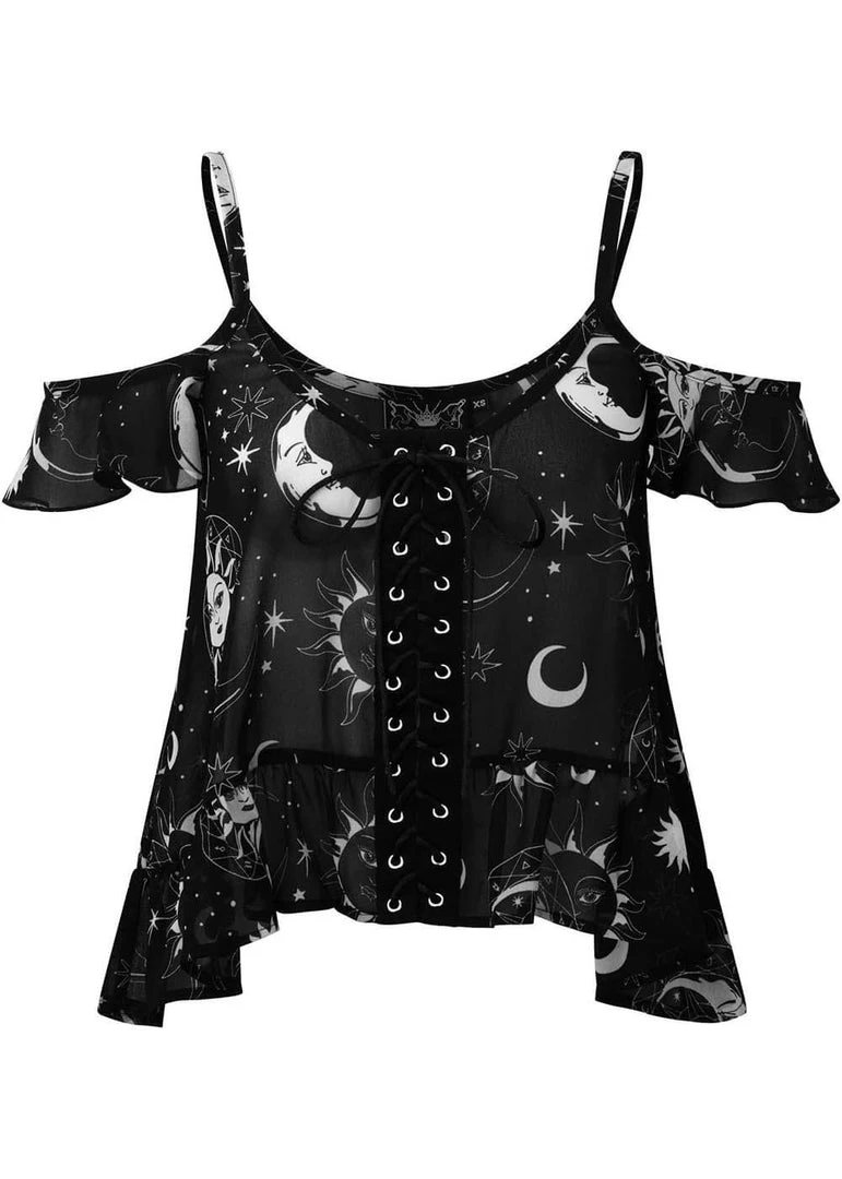 New In Killstar Astral Light 70's Top Black