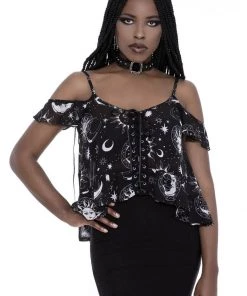New In Killstar Astral Light 70's Top Black