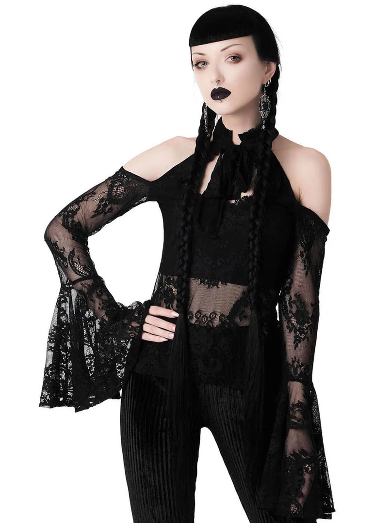 Killstar Cyrena Lace 70's Top Black New In