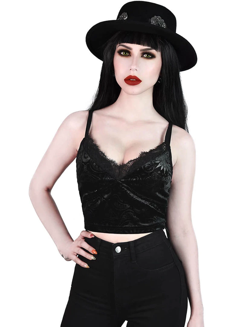 Killstar Melania Velvet Top Black New In