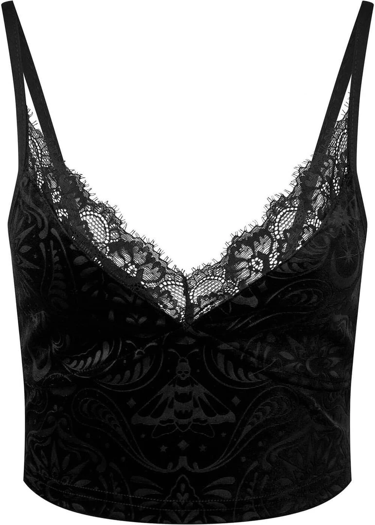 Killstar Melania Velvet Top Black New In