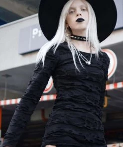 Killstar Night Shadows Distressed Top Black New In