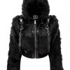 New In Killstar Night Creature Faux-Fur Jacket Black