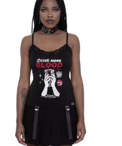 New In Killstar Drink More Strappy Top Black