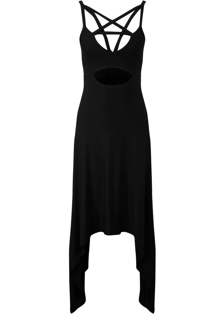 Killstar Eternity Pentagram Maxi Dress Black