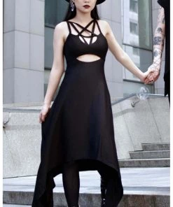 Killstar Eternity Pentagram Maxi Dress Black