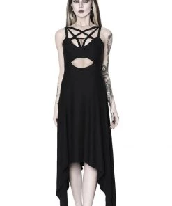 Killstar Eternity Pentagram Maxi Dress Black