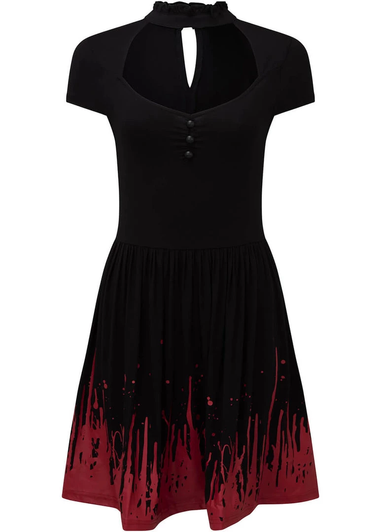 Killstar Bloodthirsty Skater Dress Black New In