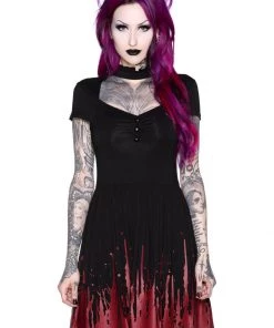 Killstar Bloodthirsty Skater Dress Black New In