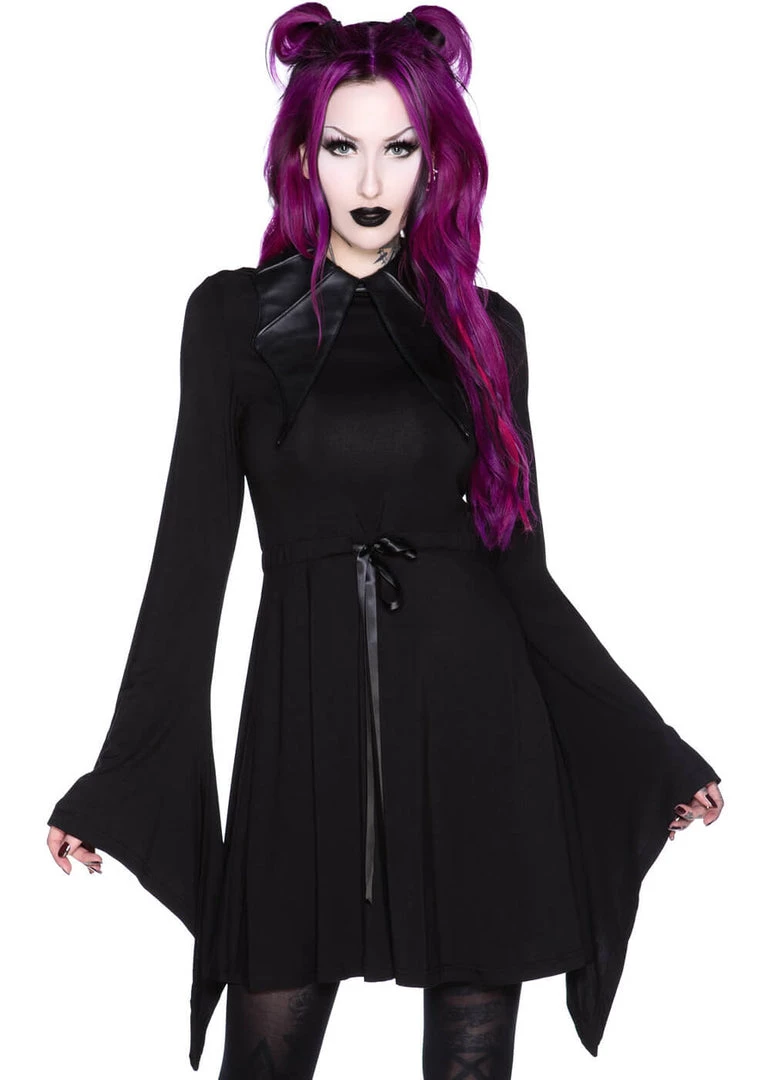 Killstar I'm Bats Collar Dress Black New In