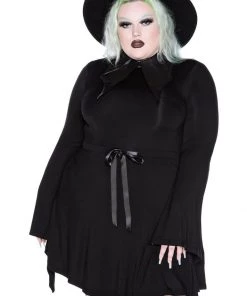 Killstar I'm Bats Collar Dress Black New In