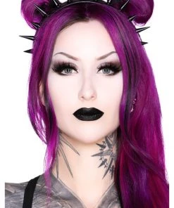 New In Killstar Chloe Chaos Spike Headband Black